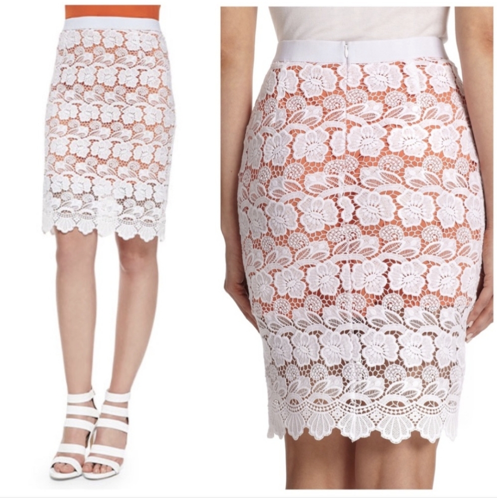 Rebecca Minkoff Angelica Crochet Lace Pencil Skirt XS